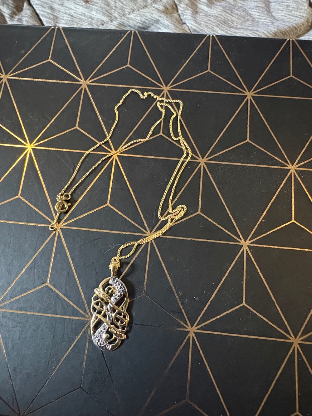 Gold-Tone Filigree Pendant Necklace - Women Jewelry